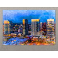 Bellevue Leinwanddruck, Skyline, Gemälde, Wandkunst, Washington State von AroundWorldArt