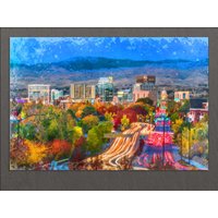 Boise Leinwanddruck, Gemälde, Skyline, Wandkunst, Idaho Canvas Art von AroundWorldArt