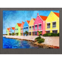 Bonaire Wandkunst, Leinwand Druck, Kralendijk Küste, Wand-Dekor, Druck von AroundWorldArt