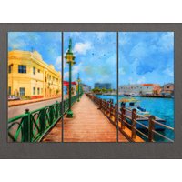 Bridgetown Leinwand Druck, Barbados Wandkunst, Downtown von AroundWorldArt