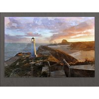 Castlepoint Leinwand Druck, Malerei, Skyline, Wandkunst, Nordinsel, Neuseeland von AroundWorldArt