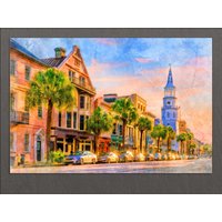 Charleston Leinwanddruck, Downtown, Gemälde, Wall Art, South Carolina von AroundWorldArt