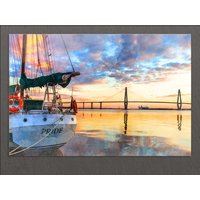 Charleston Leinwanddruck, Gemälde, Bridge, Wall Art, South Carolina von AroundWorldArt