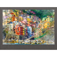 Cinque Terre Leinwanddruck, Riomaggiore Village, La Spezia, Wandkunst, Italien von AroundWorldArt