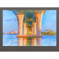 Clearwater Canvas Print, Leinwandbild, Bridge, Wall Art, Florida von AroundWorldArt