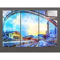 Denver Union Station Leinwand Druck, Skyline, Wandkunst von AroundWorldArt