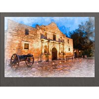 Die Alamo Mission, San Antonio Leinwanddruck, Downtown, Gemälde, Wandkunst von AroundWorldArt