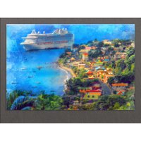 Dominica Wandkunst, Roseau Leinwand Druck, Skyline von AroundWorldArt