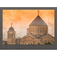 Eriwan Leinwanddruck, Arabkir Kirche, Armenien Wandkunst, Gemälde, Bild, Kirche Malerei, Wandkunst von AroundWorldArt