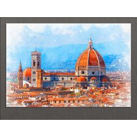 Florenz Leinwanddruck, Skyline, Gemälde, Wandkunst, Italien von AroundWorldArt