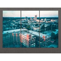 Fort Wayne Skyline, Leinwanddruck, Gemälde, Wandkunst von AroundWorldArt