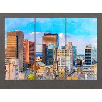 Hamilton Leinwandbild, Skyline, Wandbild, Gemälde, Ontario, Kanada von AroundWorldArt