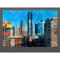 Jersey City Leinwanddruck, Skyline, Gemälde, Wandkunst, New von AroundWorldArt