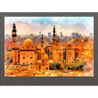 Kairo Leinwand Druck, Skyline, Malerei, Wandkunst, Ägypten von AroundWorldArt