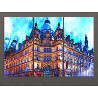 Leeds Leinwand Druck, Kirkgate Markt, Wandkunst, Großbritannien von AroundWorldArt