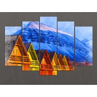 Longyearbyen, Svalbard, Norwegen Leinwanddruck, Longyearbyen Wandkunst von AroundWorldArt