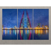 Manama Leinwanddruck, Skyline, Bahrain Wandkunst, Gemälde, Druck, Wandkunst von AroundWorldArt