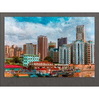 Manila Skyline, Leinwanddruck, Philippinen Wandkunst, Leinwandkunst, Gemälde, Druck von AroundWorldArt