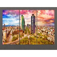 Mexiko-Stadt Leinwand Druck, Skyline, Mexiko Stadt Wandkunst von AroundWorldArt