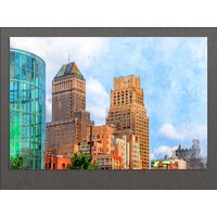 Newark Leinwanddruck, Skyline, Gemälde, Wandkunst, New Jersey von AroundWorldArt