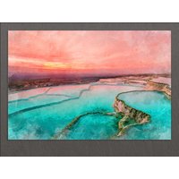 Pamukkale Leinwanddruck, Gemälde, Wandkunst, Türkei Leinwandkunst von AroundWorldArt