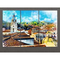 Quito Leinwand Druck, Skyline, Wandkunst, Ecuador von AroundWorldArt