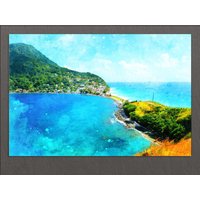 Roseau Skyline, Dominica, Leinwand Druck, Dominica Wandkunst von AroundWorldArt