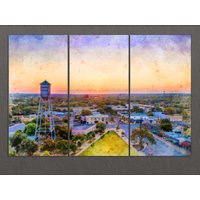 Runder Rock Leinwanddruck, Skyline, Rundes Felsgemälde, Runde Felswandkunst, Texas von AroundWorldArt