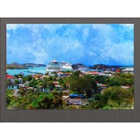 Saint John Es Antigua Und Barbuda Leinwand Kunst, Druck, Skyline, Wall Art von AroundWorldArt