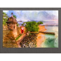 San Juan Leinwand Druck, Skyline, Wandkunst, Puerto Rico von AroundWorldArt