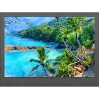 Seychellen Leinwanddruck, Baie Sainte Anne, Praslin Insel, Wandkunst, Gemälde, Druck von AroundWorldArt