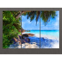 Seychellen Leinwanddruck, Wandkunst, Gemälde, Praslin Insel, Druck von AroundWorldArt