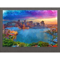 Sydney Leinwand Druck, Skyline, Malerei, Wandkunst, Australien von AroundWorldArt