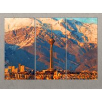 Tehran Leinwanddruck, Milad Tower, Wall Art, Iran Painting, Print, Art von AroundWorldArt