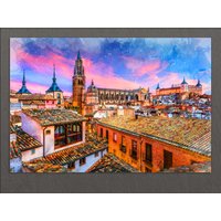 Toledo, Spanien Leinwanddruck, Toledo Gemälde, Wandkunst, Skyline von AroundWorldArt