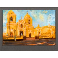 Trujillo Leinwand Druck, Kathedrale Basilika, Wandkunst, Peru von AroundWorldArt