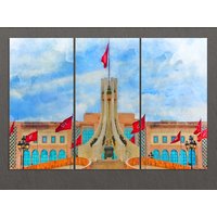 Tunesien Wandkunst, Tunis Leinwanddruck, Druck, Gemälde, Leinwand von AroundWorldArt