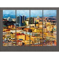 Uganda Leinwanddruck, Kampala Skyline, Wandkunst, Leinwand, Malerei, Druck von AroundWorldArt