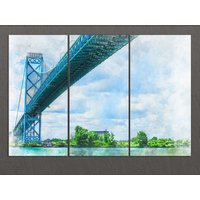 Windsor Leinwanddruck, Botschafterbrücke, Wandkunst, Gemälde, Ontario, Kanada von AroundWorldArt