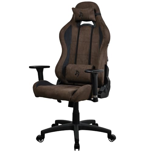 Arozzi Torretta Premium Supersoft™ Ergonomischer Gaming- und Bürostuhl mit fortschrittlichem Sitzmechanismus, 3D-Armlehnen, hohe Rückenlehne, drehbare Neigungswippe, 2 Stützkissen – [Brown] von Arozzi