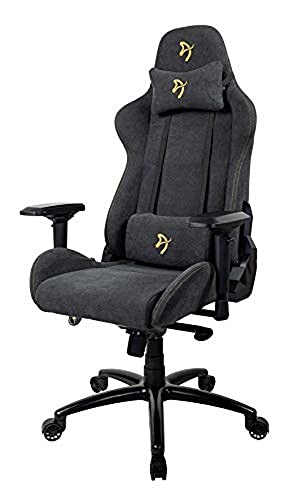 Arozzi Verona Signature Soft Fabric Ergonomic Computer Gaming/Bürostuhl mit Liegestuhl, schwenkbar, neigbar, Wippe, 4D Armlehnen und Nacken- und Lendenkissen von Arozzi