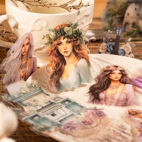 Arpaper 180 Pcs Scrapbooking Stickers Zubehör Vintage Stickers Ästhetik PET Material Dekorative Sticker für Scrapbooking, Journal, Zeitschrift, Album DIY(Bohemian life) von Arpaper
