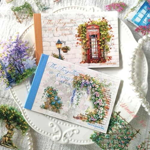 Arpaper Scrapbook Stickers Zubehör,Scrapbooking Bullet Journal Zubehör,PET Plants und Blumen Serie Scrapbook Stickers Book für Fotoalbum,Notebook,Journaling(Flower Wall) von Arpaper