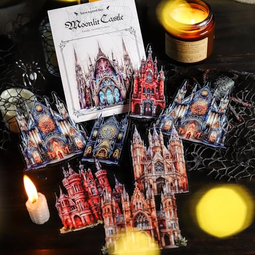 Arpaper Vintage Scrapbooking Sticker Zubehör Set 60Pcs Vintage Castle Scrapbook Dekorative Asthetische Stickers Junk Journal Aufkleber für DIY Album Note(antikes Schloss) von Arpaper