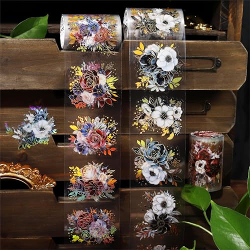 Blumen Scrapbook Zubehör Stickers Set,Arpaper 6 Rolls PET Washi Tape Midnight Garden Themed Sticker Decorative für Photo Album,DIY(Midnight Garden Series) Blumen Scrapbook Zubehör Stickers Set,Arpaper 6 Rolls PET Washi Tape Midnight Garden Themed Sticker Decorative für Photo Album,DIY(Midnight Garden Series) von Arpaper
