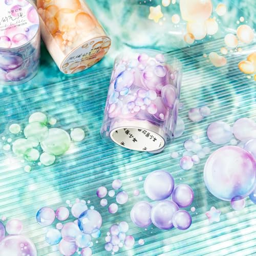 Scrapbooking Zubehör Stickers Set,Arpaper 6 Rolls PET Bubble Aesthetic Washi Tape Stickers,Decorative for Journal,Bullet Journal Zubehör,Travel Diary,Notebook,Photo Album(Colorful Bubble Series) von Arpaper