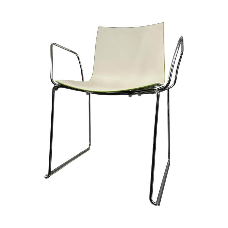 Armlehnstuhl Catifa 46 Schale Kunststoff Innen Weiß Außen Grün Gestell Metall Ve... Armlehnstuhl Catifa 46 Schale Kunststoff Innen Weiß Außen Grün Gestell Metall Ve... von Arper