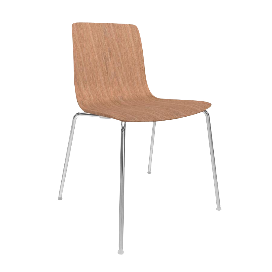 Arper - Aava 3906 Stuhl Gestell verchromt - birke eichenfarben/lackiert/BxHxT 54x78x52,5cm/Gestell verchromt von Arper