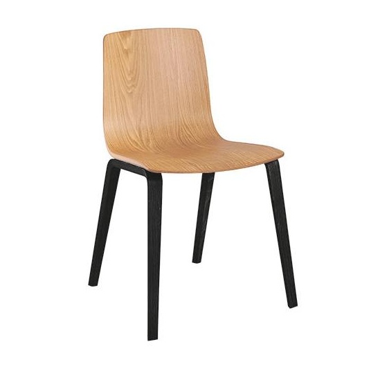 Arper - Aava 3910 Stuhl - birke eichenfarben/lackiert/Gestell schwarz lackiert von Arper