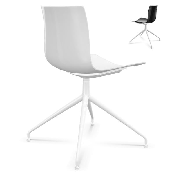 Arper CATIFA 46 0368 Stuhl mit Drehfußgestell Alu weiß - verschiedene Farben von Arper